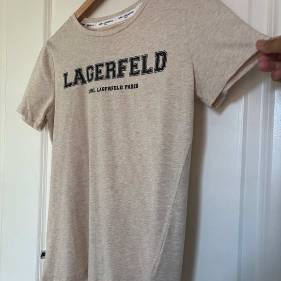 Karl Lagerfeld Womens T-shirt Cream Size Small NWOT - Picture 3 of 10